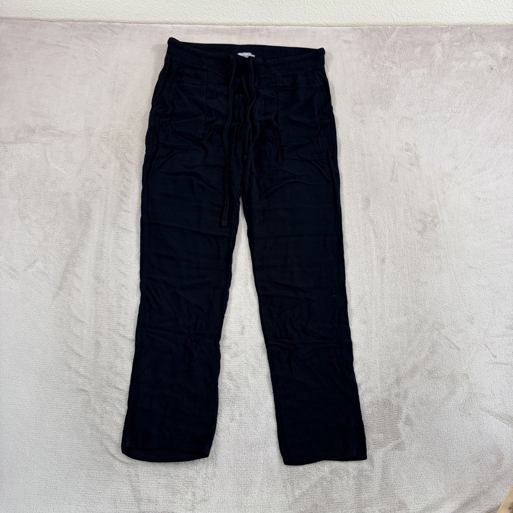 James Perse Drape Viscose Pants Black Women 2 Medium Elastic Waist Lightweight